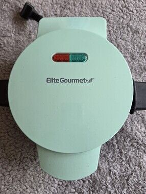 Elite Gourmet Mini Waffle Maker Mint Green Nonstick Electric